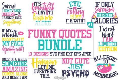Funny Quotes Svg Bundle Funny T Shirt Quotes Svg Png Dxf 136852 Cut Files Design Bundles