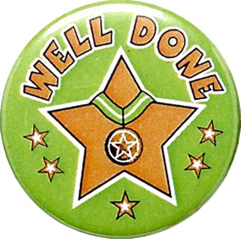 Green Well Done Pin Badge 25mm 1