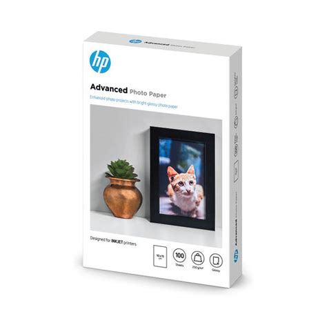 Hp Advanced Glossy Photo Paper 250gsm 10x15cm Borderless Pack Of 100