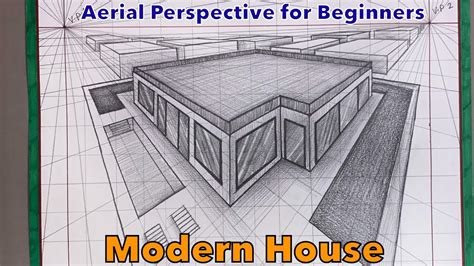 Aerial Perspective Drawing For Beginners Modern House Two Point