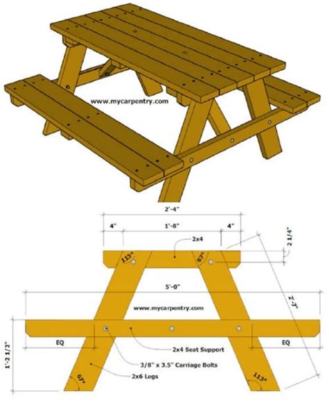 18 Rustic Diy Picnic Tables For An Entertaining Summer Free Plans
