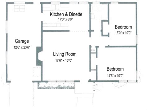 Awesome 2 Bedroom House Plans Without Garage Arts Simple House Plan