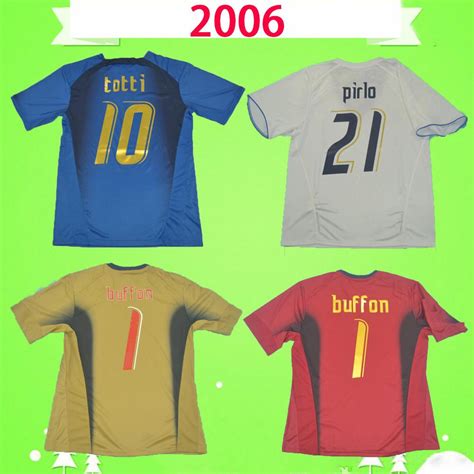 Shop now athletic wear and customized shirts! 2021 Italy Soccer Jersey 2006 RETRO Home Blue Away White Goalkeeper Vintage Buffon Football ...