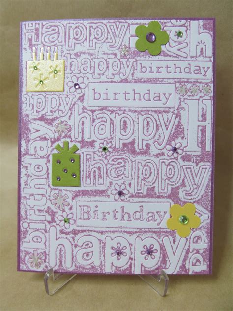 Savvy Handmade Cards Inked Embossed Birthday Card