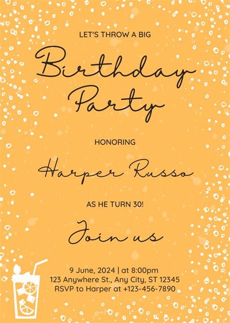 Free And Custom 30th Birthday Invitation Templates Canva