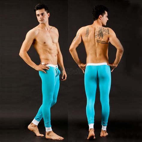 Men Low Rise Underwear Long Johns Thermal Pants Modal Trousers Warm