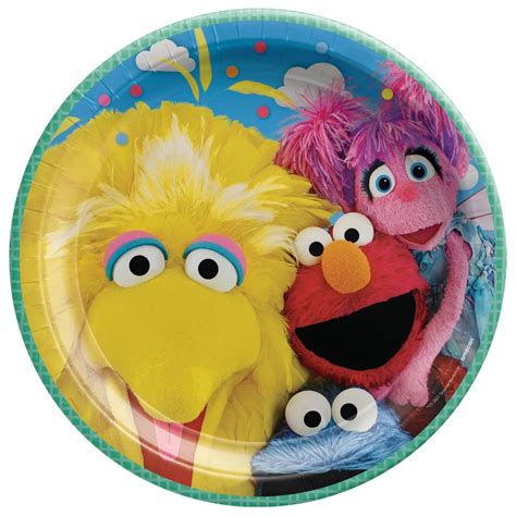 Sesame Street Large Paper Plates Pack Of 8 Sesame Street Party