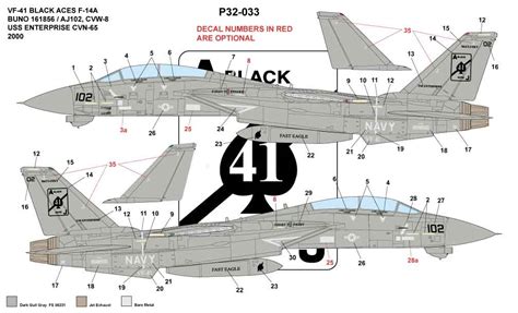 132 Grumman F 14a Tomcat Vf 41 Black Aces 132 Aircraft Mask And Decals