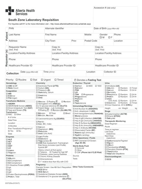 Lab Requisition Form Alberta Fill Out And Sign Online Dochub