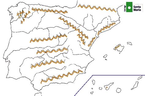 Mapa Fisico Mudo Rios De España Para Imprimir
