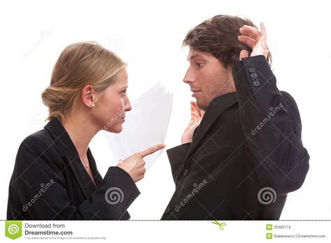 Woman dominates in office stock photo. Image of couple 