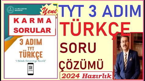 3 Adım Tyt Türkçe Çözümleri MEB 3 ADIM TYT TÜRKÇE KARMA SORU ÇÖZÜMLERİ