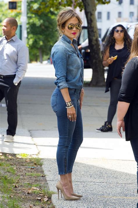 Jennifer Lopez In Blue Jeans Denim Fashion Stylish Outfits Casual