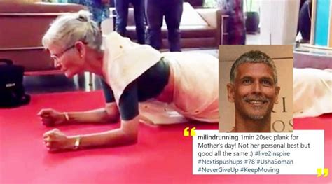 Watch Milind Somans 78 Yr Old Mother Just Did A Plank Wearing A Sari