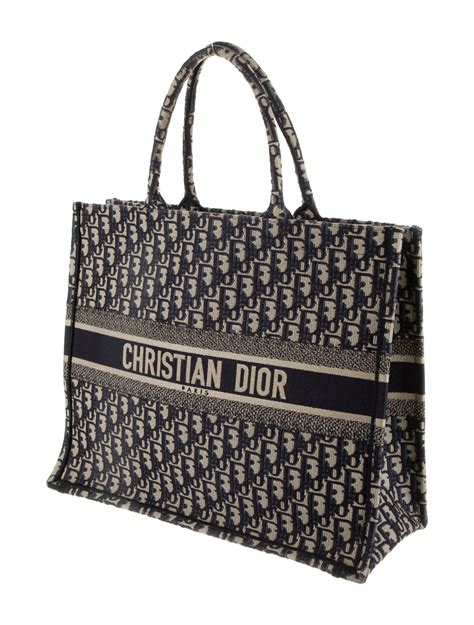Christian Dior Large Oblique Book Tote Blue Totes Handbags