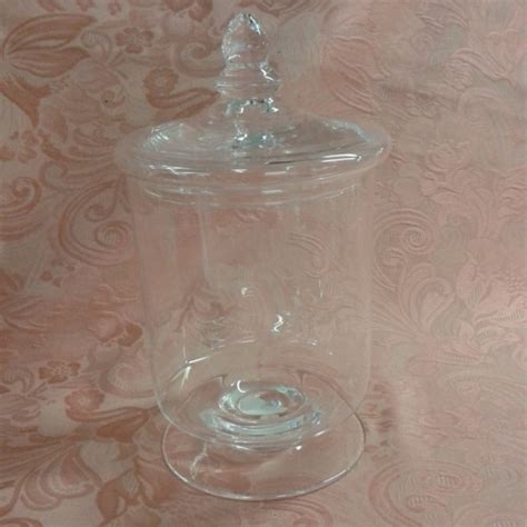 Vaso Vetro Soffiato Con Coperchio Cm16x29