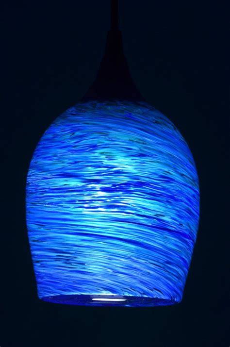 items similar to sea blue hand blown glass pendant light ready to hang on etsy blown glass
