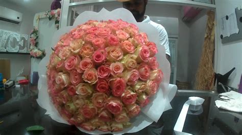 How To Make 100 Roses Bouquet Youtube