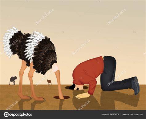Picture Man With Head In Sand Image Ostrich Man His
