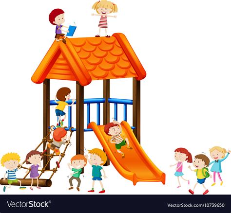 Children Playing On Slide Royalty Free Vector Image
