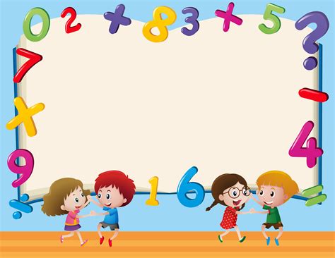 Border Template With Kids And Numbers 413479 Vector Art At Vecteezy