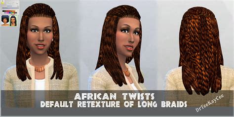 Sim Culture Nation African Twists Long Braids ~ Sims 4 Hairs