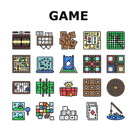 Premium Vector Game Table Play Board Icons Set Vector