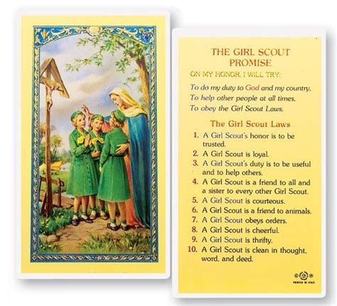 The Girl Scout Promise Laminated Prayer Cards 25 Pack