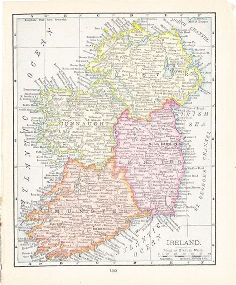 1916 Map Ireland Vintage Antique Map Great For By Holcroft 1000