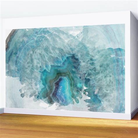 Blue Aqua Agate Wall Mural By Castlefielddesign Society6 Turquoise
