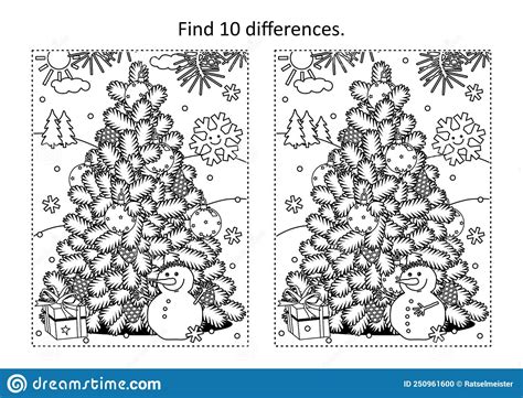 Find The Ten Differences Picture Puzzle And Coloring Page With