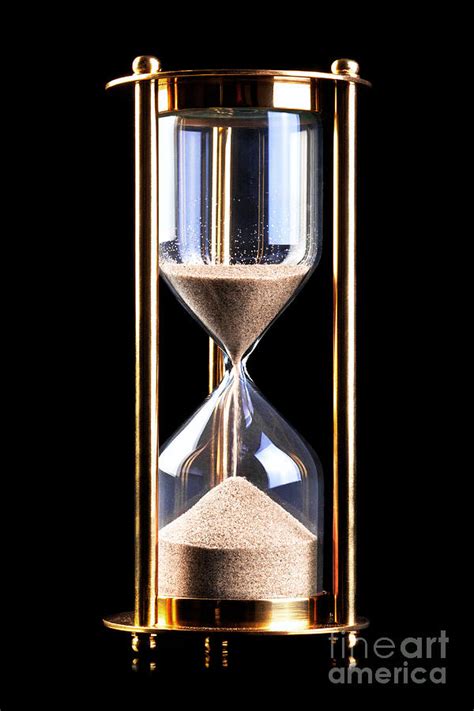 Hourglass Sand Timer On Black Photograph By Richard Thomas