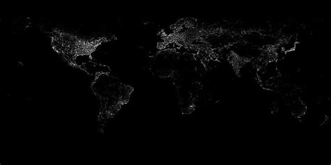 Night Lights World Map Free Wallpaper