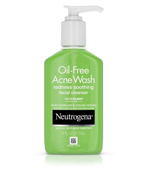 Follow all directions on the product package. Oil-Free Acne Face Wash Redness Soothing Facial Cleanser ...
