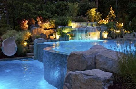 Two Level Pool With Waterfall That Zane Comes Across At The Wedding