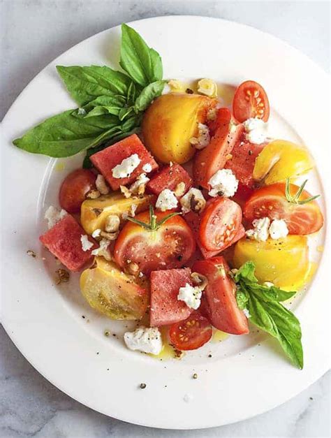 Watermelon Tomato Salad With Basil Kerstin Rupp