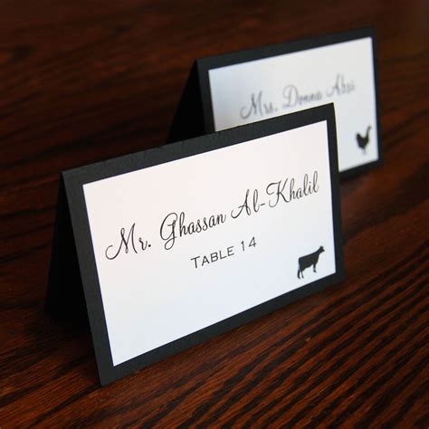 Double Layer Personalized Place Cards Available With Meal