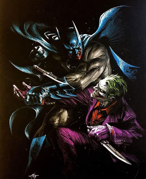A Painting Of The Joker And Batman