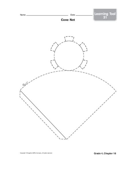 Cone Net Worksheet For 3rd 4th Grade Lesson Planet