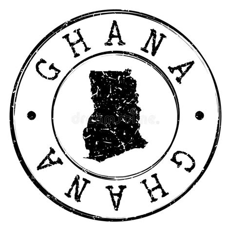 Ghana Stamp Postal Map Silhouette Seal Passport Round Design Vector