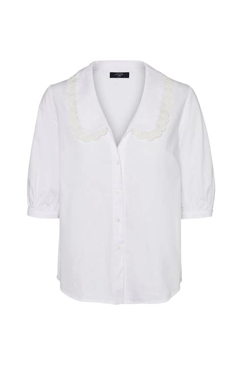 Vero Moda Blus vmMartha 3/4 Collar Shirt - Vit - Blusar | Ellos.se