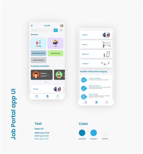 This Is A Simple Job Portal App Ui Design Design With Adobe Xd And My
