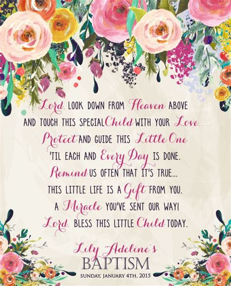 Baptism Prayer Baptism Poem Baptism Sign Baptism Flower Floral