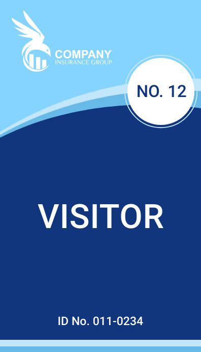 Light And Dark Blue Visitor Card Template Postermywall