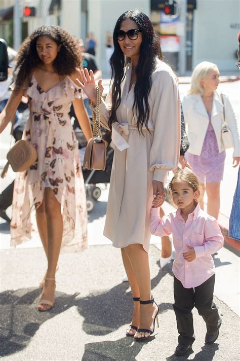 Kimora Lee Simmons Stuns In A Beige Dress For Lunch With