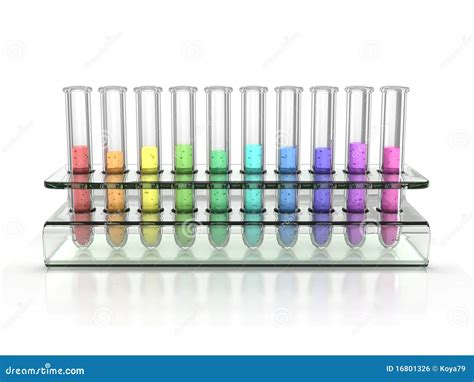 Colorful Test Tubes Rainbow Colored Chemical Fluids Cartoon Vector