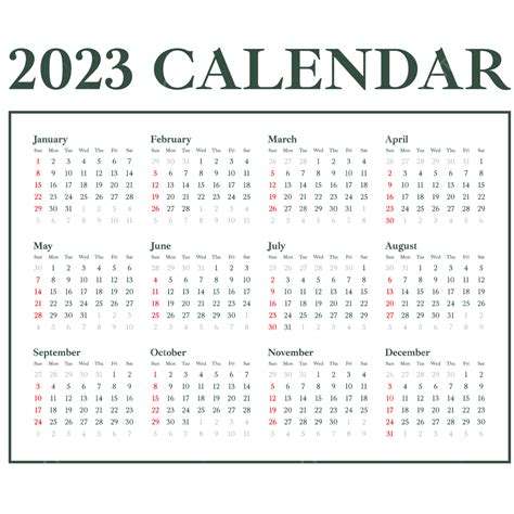 Gambar Kalender 2023 Berwarna Hijau Tahun Baru 2023 Kalender Png Dan