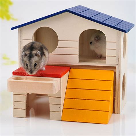 Luxury Natural Wooden Foldable Hamster House Hamster Toy Cage