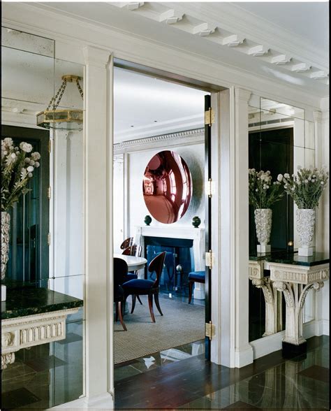 View From Foyer Into Dining Room With Dramatic Art Installation By