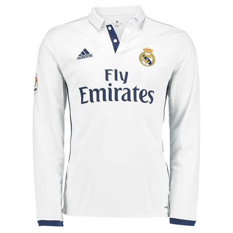 Adidas Real Madrid White 201617 Replica Home Long Sleeve Jersey